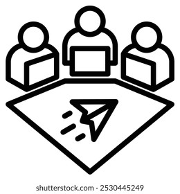 ícone do collaborative workspace ilustração de vetor de linha