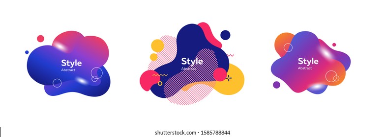 Collage of abstract blobs for card background. Design template for logo, flyer or presentation. Abstract form dynamic composition. Modern style vector illustration