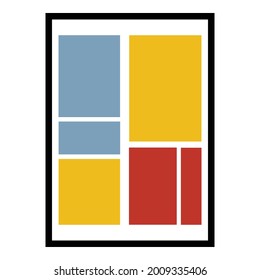 Collage Abstrakte geometrische Wandkunst. Illustration des Mittelalters im Minimalstil für den Hausdekorationshintergrund. Form Art Set von sanften Farben Malerei im Boho-Stil. Poster-Vorlagen-Layouts.