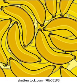 collage of cartoon bananas in different layers