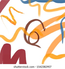 Collage colorful abstract contemporary scribble and shapes. Modern texture. Trendy background for social media promotion, template for story. Creative artistic artwork. Wall poster. 