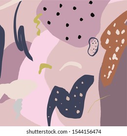 Collage colorful abstract contemporary scribble and shapes painted on background. Design for event banner, promotion in social media in stories and post. Artwork modern digital artist