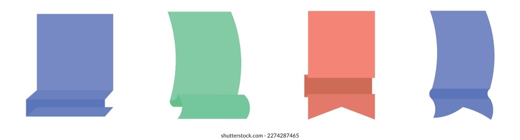 Collage of colorful banners for design on white background