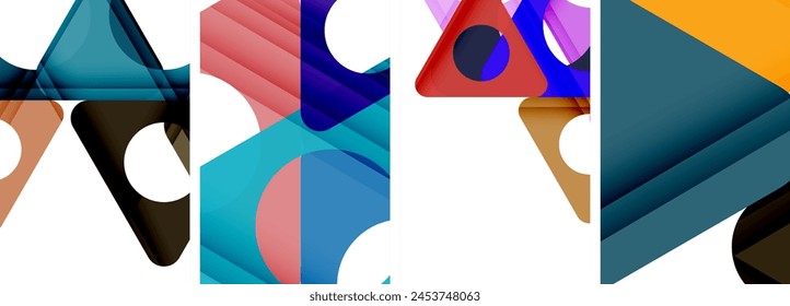 a collage of colorful geometric shapes with the letter a in the middle High quality