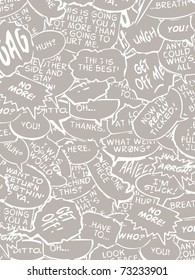 Collage of comic book dialogue bubbles vector white and black