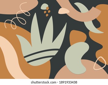 Collage contemporary abstract pattern with colorful organic shapes and lines. Modern vector design background for social media, banners, covers, invitations