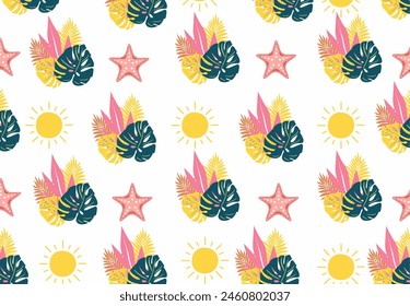 Collage patrón floral contemporáneo sin fisuras.