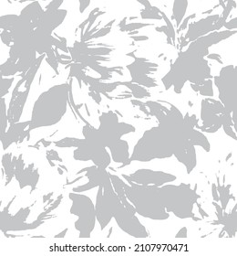 Collage contemporary grey floral and line, linear shapes seamless pattern set. Modern exotic design for paper, cover, fabric, interior decor and other users.