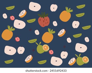 Collage contemporary orange floral and polka dot shapes seamless pattern set. Modern exotic design for paper, cover, fabric, interior decor and decoratibe cartoon paper