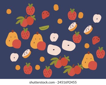 Collage contemporary orange floral and polka dot shapes seamless pattern set. Modern exotic design for paper, cover, fabric, interior decor and other fabric art