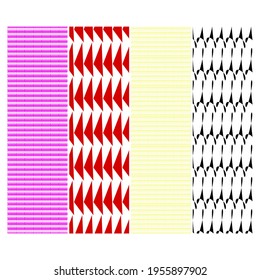 Collage contemporary seamless vector pattern set.Trendy Modern Art design for paper, cover, fabric, interior decor and other users. Unique abstract vector design seamless pattern set.
