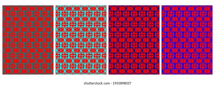 Collage contemporary seamless vector pattern set.Trendy Modern Art design for paper, cover, fabric, interior decor and other users. Unique abstract vector design seamless pattern set.