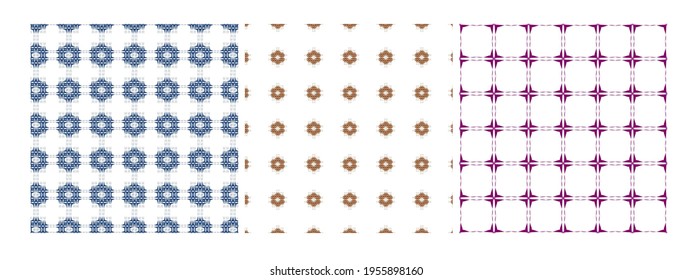 Collage contemporary seamless vector pattern set.Trendy Modern Art design for paper, cover, fabric, interior decor and other users. Unique abstract vector design seamless pattern set.