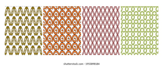 Collage contemporary seamless vector pattern set.Trendy Modern Art design for paper, cover, fabric, interior decor and other users. Unique abstract vector design seamless pattern set.