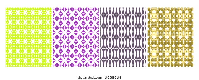 Collage contemporary seamless vector pattern set.Trendy Modern Art design for paper, cover, fabric, interior decor and other users. Unique abstract vector design seamless pattern set.