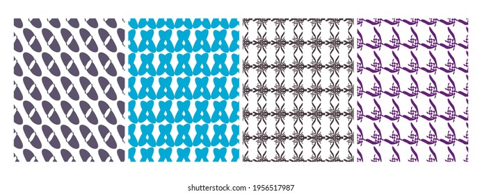 Collage contemporary seamless vector pattern set.Trendy Modern Art design for paper, cover, fabric, interior decor and other users. Unique abstract vector design seamless pattern set.