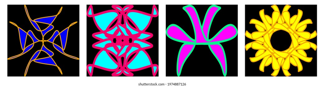 Collage contemporary seamless vector pattern set.Trendy Modern Art design for paper, cover, fabric, interior decor and other users. Unique abstract vector design seamless pattern set.