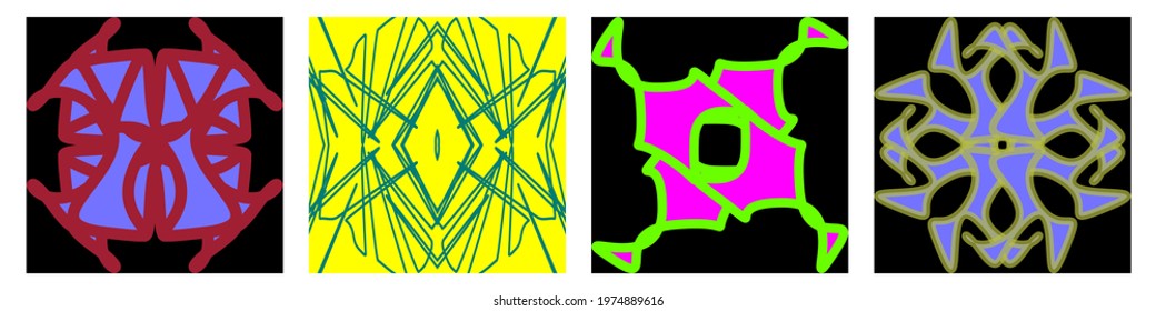 Collage contemporary seamless vector pattern set.Trendy Modern Art design for paper, cover, fabric, interior decor and other users. Unique abstract vector design seamless pattern set.
