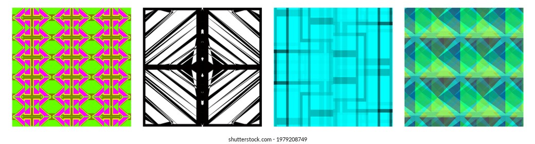 Collage contemporary seamless vector pattern set.Trendy Modern Art design for paper, cover, fabric, interior decor and other users. Unique abstract vector design seamless pattern set.