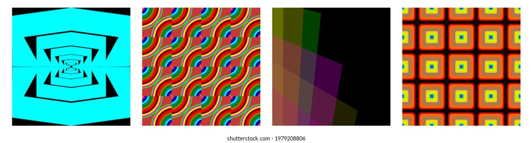 Collage contemporary seamless vector pattern set.Trendy Modern Art design for paper, cover, fabric, interior decor and other users. Unique abstract vector design seamless pattern set.