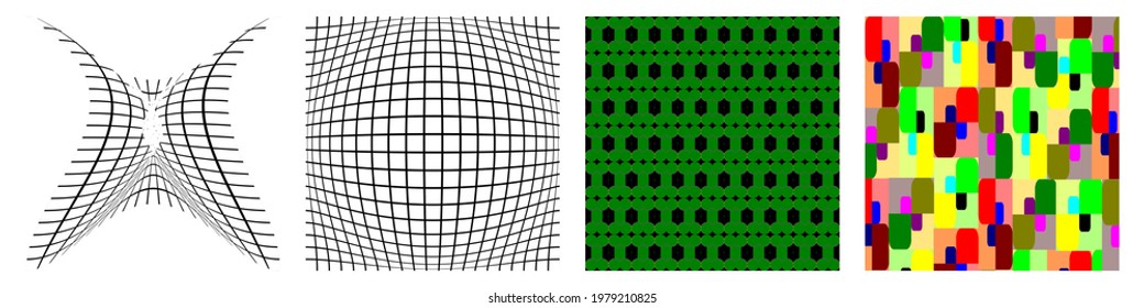 Collage contemporary seamless vector pattern set.Trendy Modern Art design for paper, cover, fabric, interior decor and other users. Unique abstract vector design seamless pattern set.
