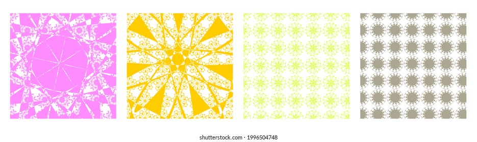 Collage contemporary seamless vector pattern set.Trendy Modern Art design for paper, cover, fabric, interior decor and other users. Unique abstract vector design seamless pattern set.