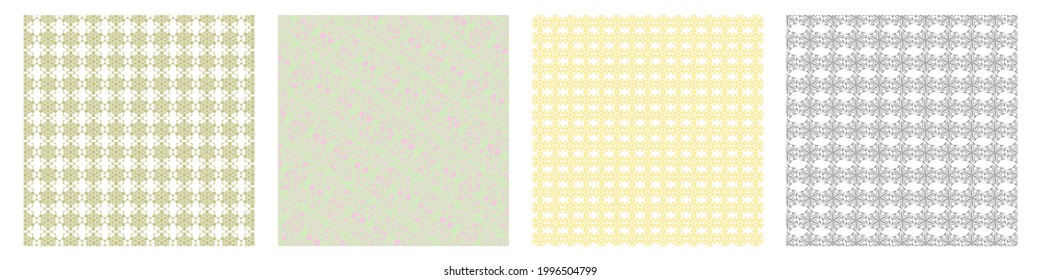 Collage contemporary seamless vector pattern set.Trendy Modern Art design for paper, cover, fabric, interior decor and other users. Unique abstract vector design seamless pattern set.