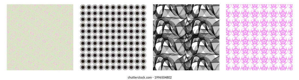 Collage contemporary seamless vector pattern set.Trendy Modern Art design for paper, cover, fabric, interior decor and other users. Unique abstract vector design seamless pattern set.