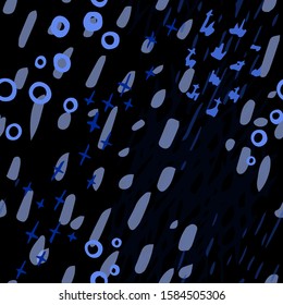 Collage Contemporary Vector Texture. Art Seamless Pattern. Artistic Modern Strokes Surface. Grunge Distress. Marker, Felt Pen Hand Drawn. Summer Bright. Chaotic Circle Shape Collage. Abstract Fashion.