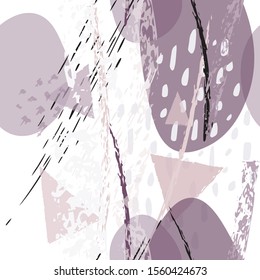 Collage Contemporary Vector Textures. Seamless Pattern. Artistic Crayon Modern Strokes Surface. Chalk Grunge Dirty Dry Distress Hand Drawn Pastel. Summer Bright Dry. Chaotic Triangle Shape Collage.