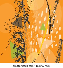 Collage Contemporary Vector Textures. Seamless Pattern. Artistic Crayon Modern Strokes Surface.