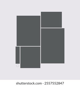 Collage design template isolated on light grey color