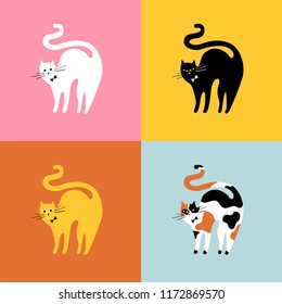 Collage of different breeds of cats