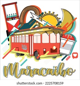 collage of different icon that identity Maracaibo Zulia stated