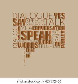 Collage of different words. Media concept. Vector lettering
