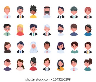 Collage Of Diverse Multi-ethnic And Mixed Age Smiling Casual People Group.