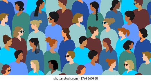 Collage Of Diverse Multi-ethnic People. Seamless pattern, Sunglasses, Eyeglasses, Diverse People in Eyeglasses