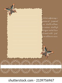 Collage To do list , planner note-taking planner, butterfly contour, ideas, plans, reminders. Vector illustration