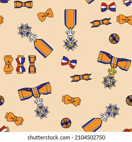 Collage of Dutch royal decoration and ribbons