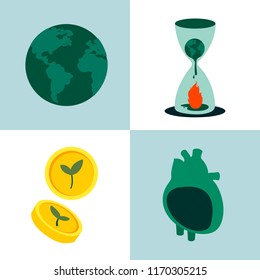 Collage de la ilustración del concepto de conservación ambiental