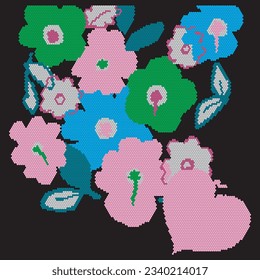 Patrón floral de collage. Moderno paro de selva exótica y deja ilustración en vector.