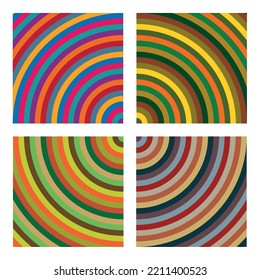 Collage of four colored spirals
