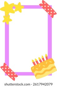 Collage Frame with Cute and Colorful Decoration for Birthday Party, Kids Party, etc