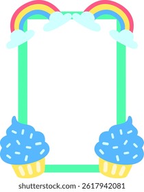 Collage Frame with Cute and Colorful Decoration for Birthday Party, Kids Party, etc