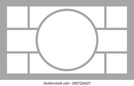 Collage with frames photos, vector illustration
