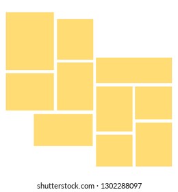 Collage, frames, templates for photo or illustration. Vector
