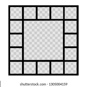 Collage, frames, templates for photo or illustration. Vector