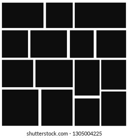 Collage, frames, templates for photo or illustration. Vector