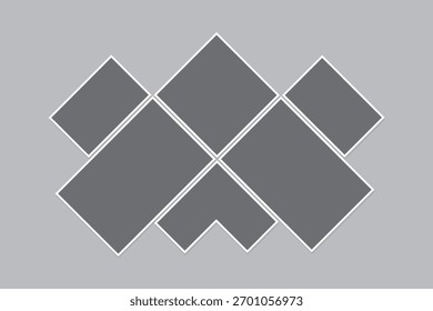 collage grid blank template for a manga comic storyboard layout panel, Empty page frame template for picture, collage, or image board. Ideal for a clean background	
