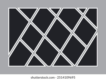 Collage grid effect photo frame template, vector photo frame  illustration, 